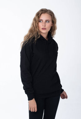 Чёрная толстовка с капюшоном женская Чёрная толстовка с капюшоном женская